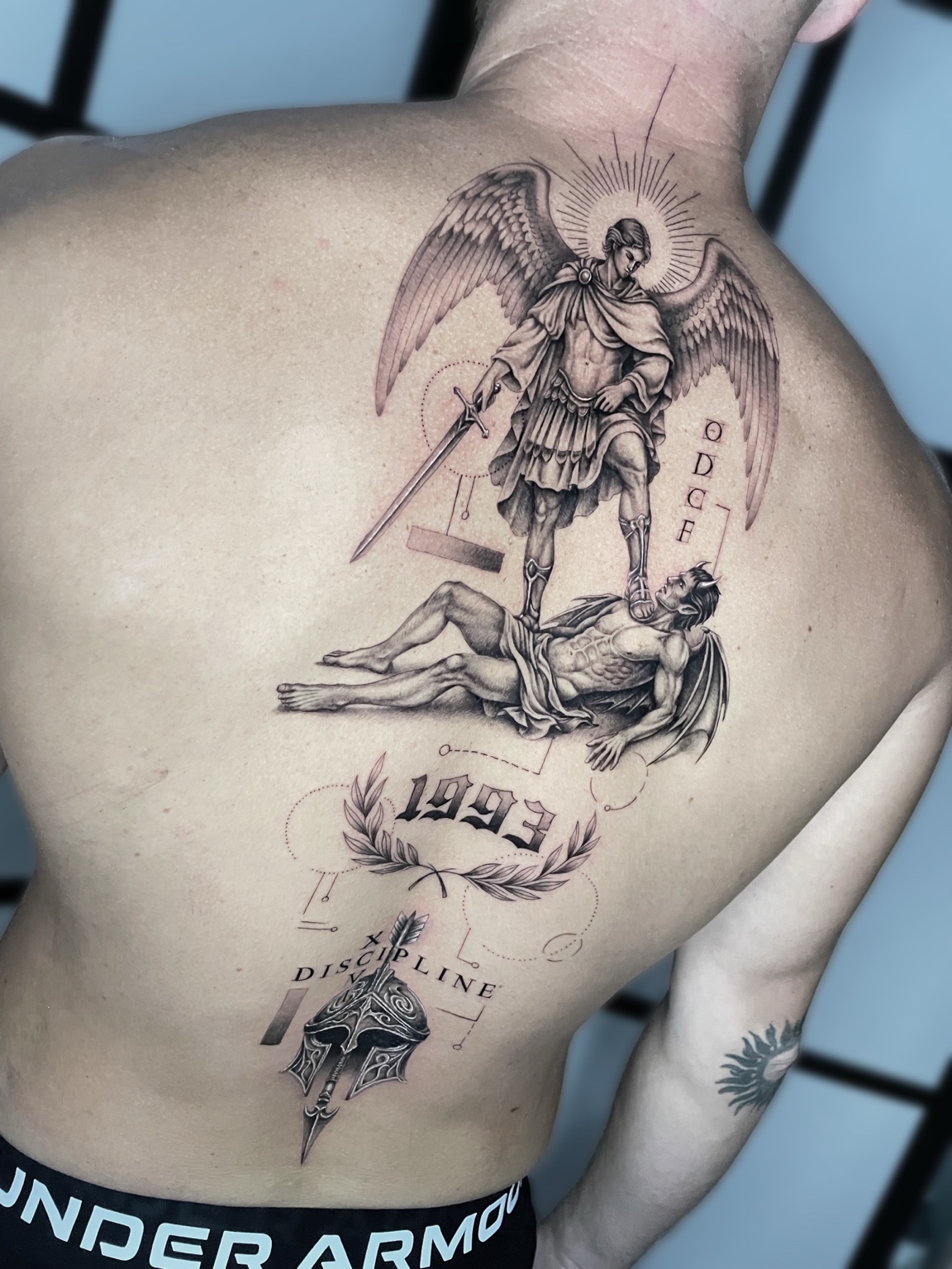 Arcángel · Composición personalizada · Piel Poética Tattoo Studio Torrevieja