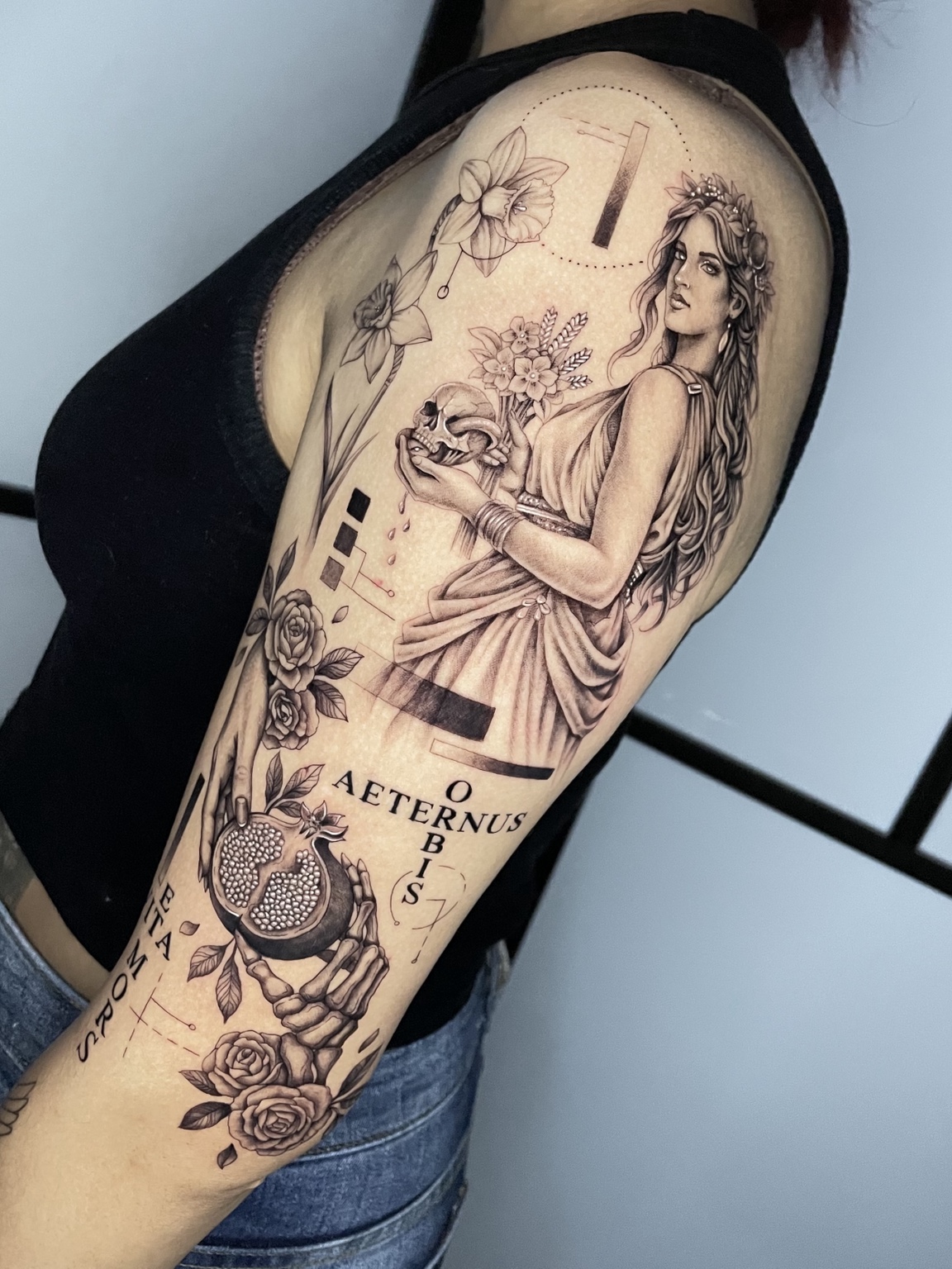 Mitología · Black & Grey · Piel Poética Tattoo Studio Torrevieja